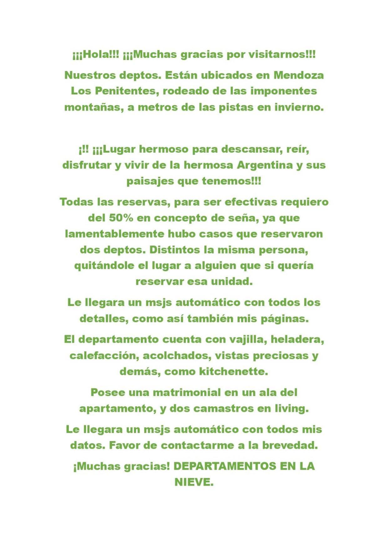 Hermoso Departamento Frente A Las Montanas Los Penitentes Zewnętrze zdjęcie